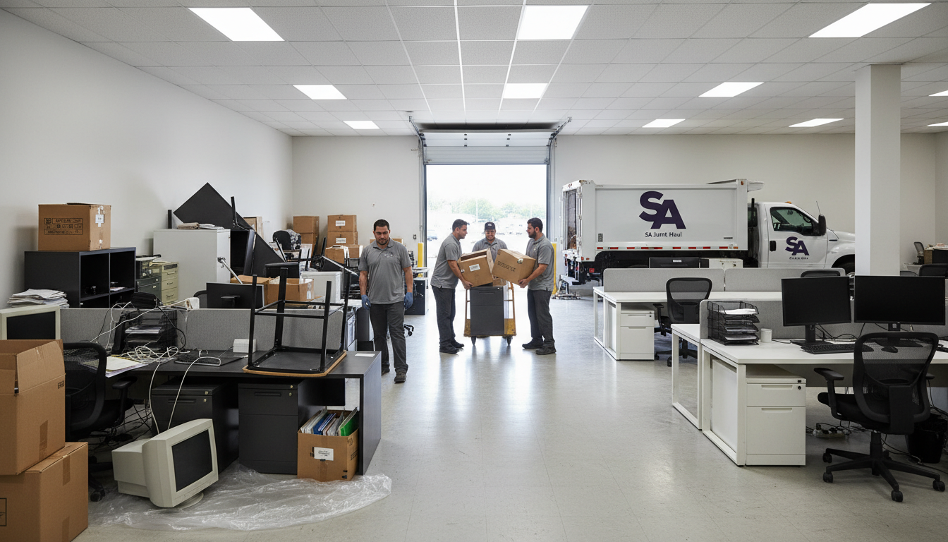 Need junk removal in San Diego? Our commercial services clear offices, warehouses, and retail spaces with eco-friendly solutions. SA Junk Haul