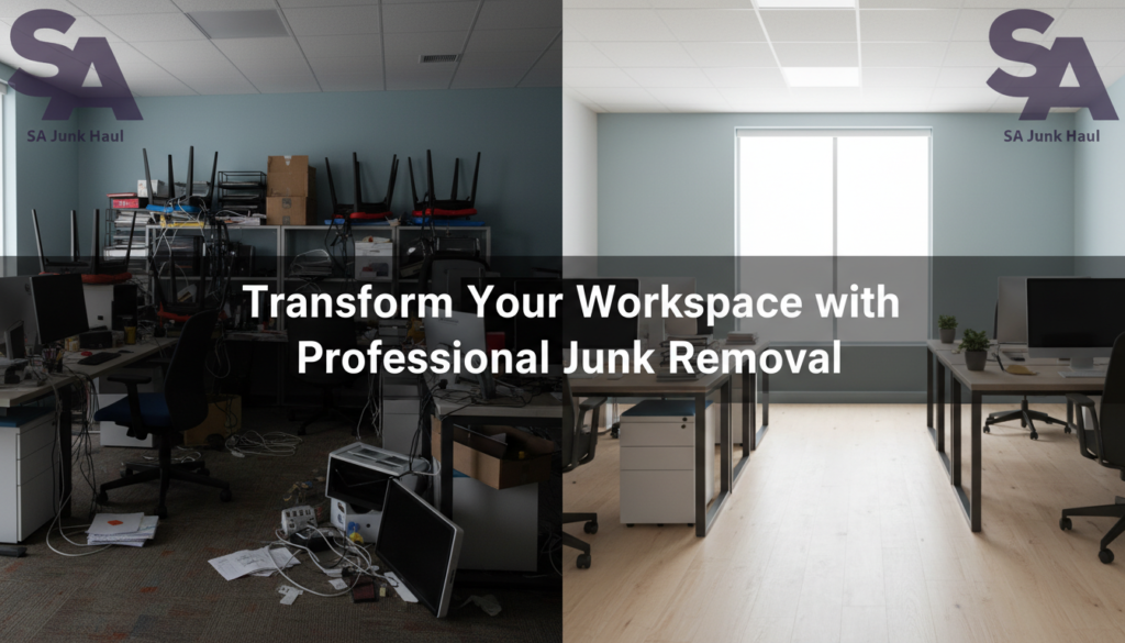 Need junk removal in San Diego Our commercial services clear offices, warehouses, and retail spaces with eco-friendly solutions. SA Junk Haul