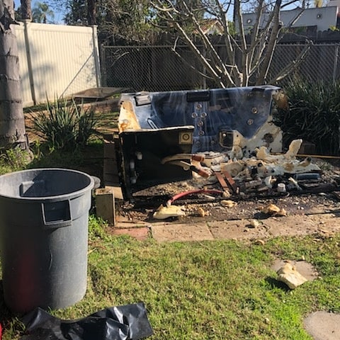 Hot tub removal project in San Marcos CA by SA Junk Haul